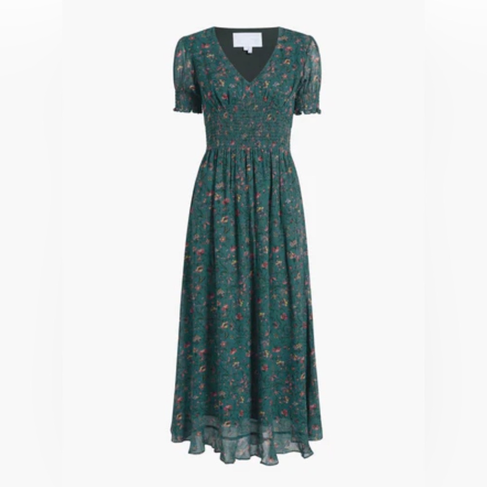 The Georgia Nap Dress - Bottle Green Fleur Chintz